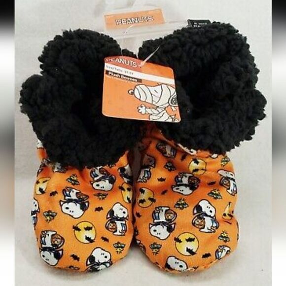 Nwt Peanuts Snoopy Halloween Plush Bootie Slippers Toddler - Picture 1 of 7